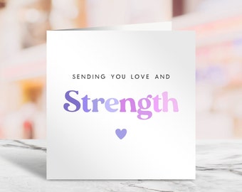 Thinking of You Card, Sending You Love and Strength Card, Positive Pretty Card, Encouragement Card For Daughter, Motivational Card