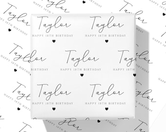Personalised ANY AGE Birthday Wrapping Paper For Her, 18th, 21st, 30th, 40th, Daughter, Wife, Girlfriend