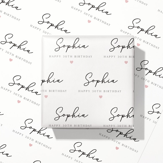 Personalised Happy Birthday Wrapping Paper | 30th, 21st, 18th Birthday Gift Wrap