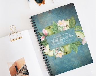 Faith Spiral Notebook: Bible Study Journal with Pocket