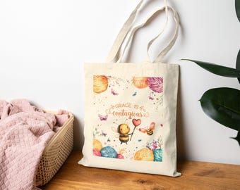 Inspirational Cotton Canvas Tote Bag: Eco-Friendly Reusable Shopping Bag