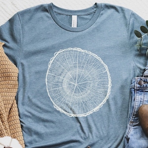 Tree Ring Trees Speak Nature Lover Bella+Canvas Unisex Jersey Short Sleeve Tee | The Nothin&#39; Farm