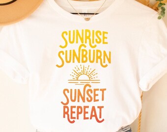 Zonsopgang Zonnebrand Zonsondergang Herhaal Luke Concert Shirt Bella+Canvas Unisex Softstyle T-shirt | De Niets-boerderij