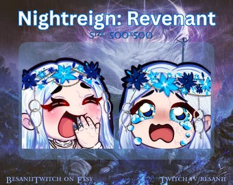 Nightreign Revenant 'Lachende' en 'Huilende' emotes voor Twitch, Discord, Tiktok, 2-in-1