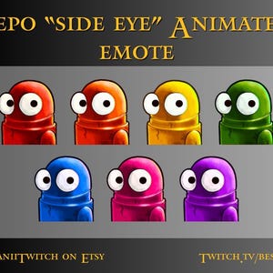 Animated Repo &quot;Side Eye&quot;  Emote *ALL COLORS INCLUDED | Twitch Emote | Discord Emote | PNGtuber