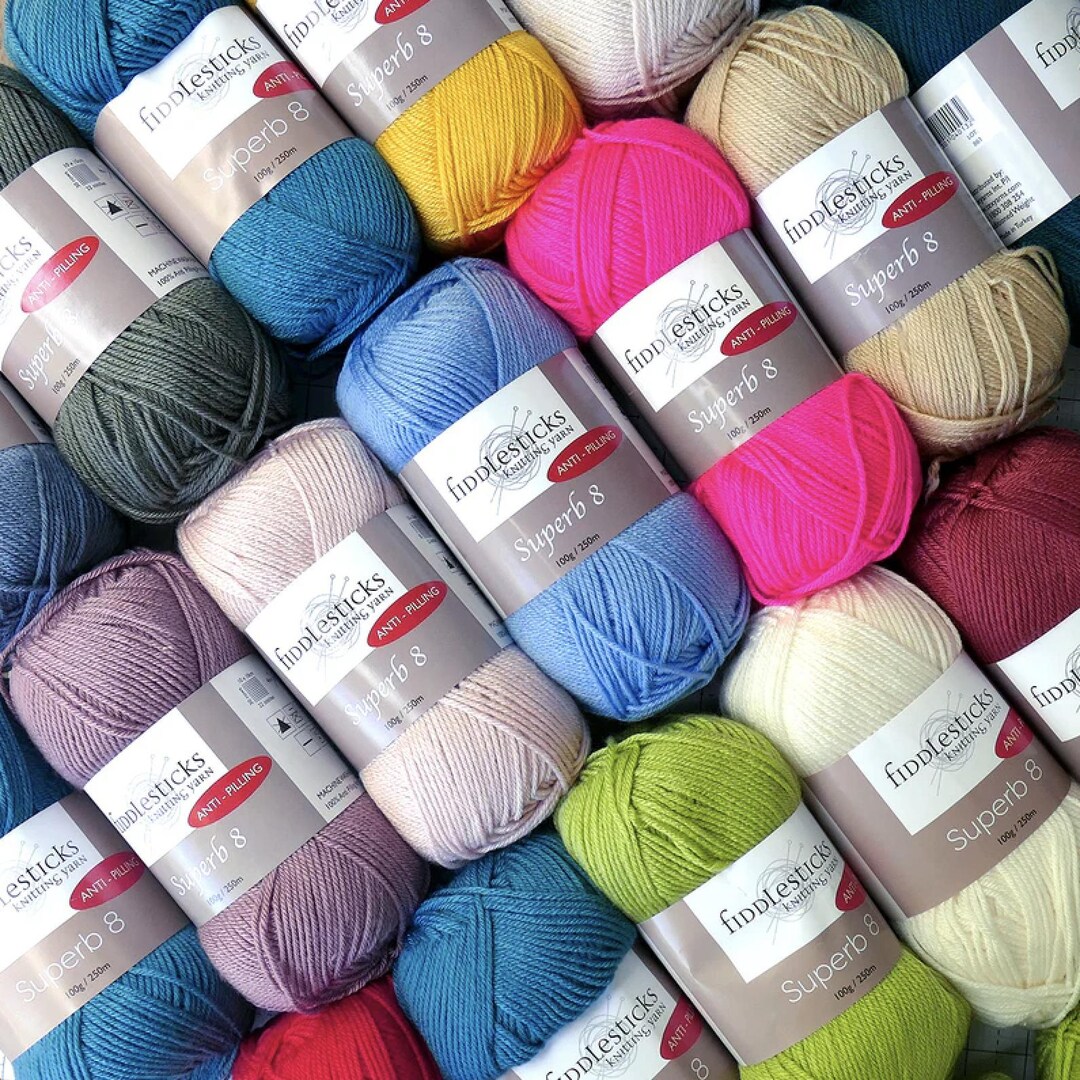 Fiddlesticks Superb8 8 Ply 100g 100% Anti Pilling Acrylic Part 1