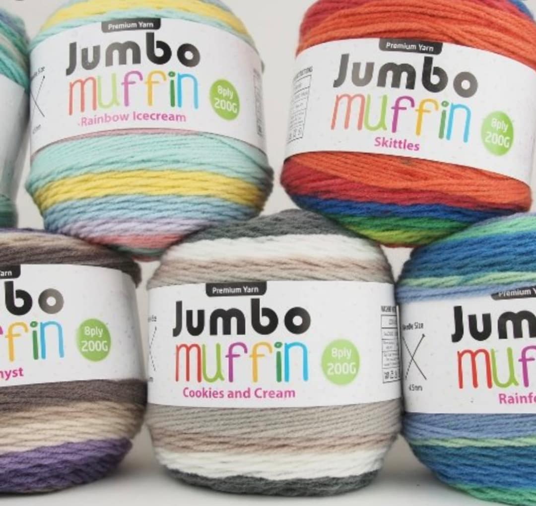 Yatsal Jumbo Muffin Cake Yarn 8ply 200g (37 Colours Available) - Etsy
