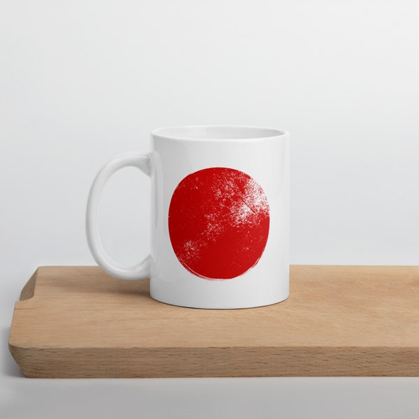 Rough Japan Flag Mug Red Dot Mug Japanese Art Japanese Culture