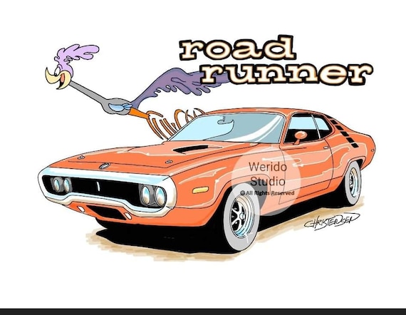 71-72 Plymouth Road Runner Automotive Art