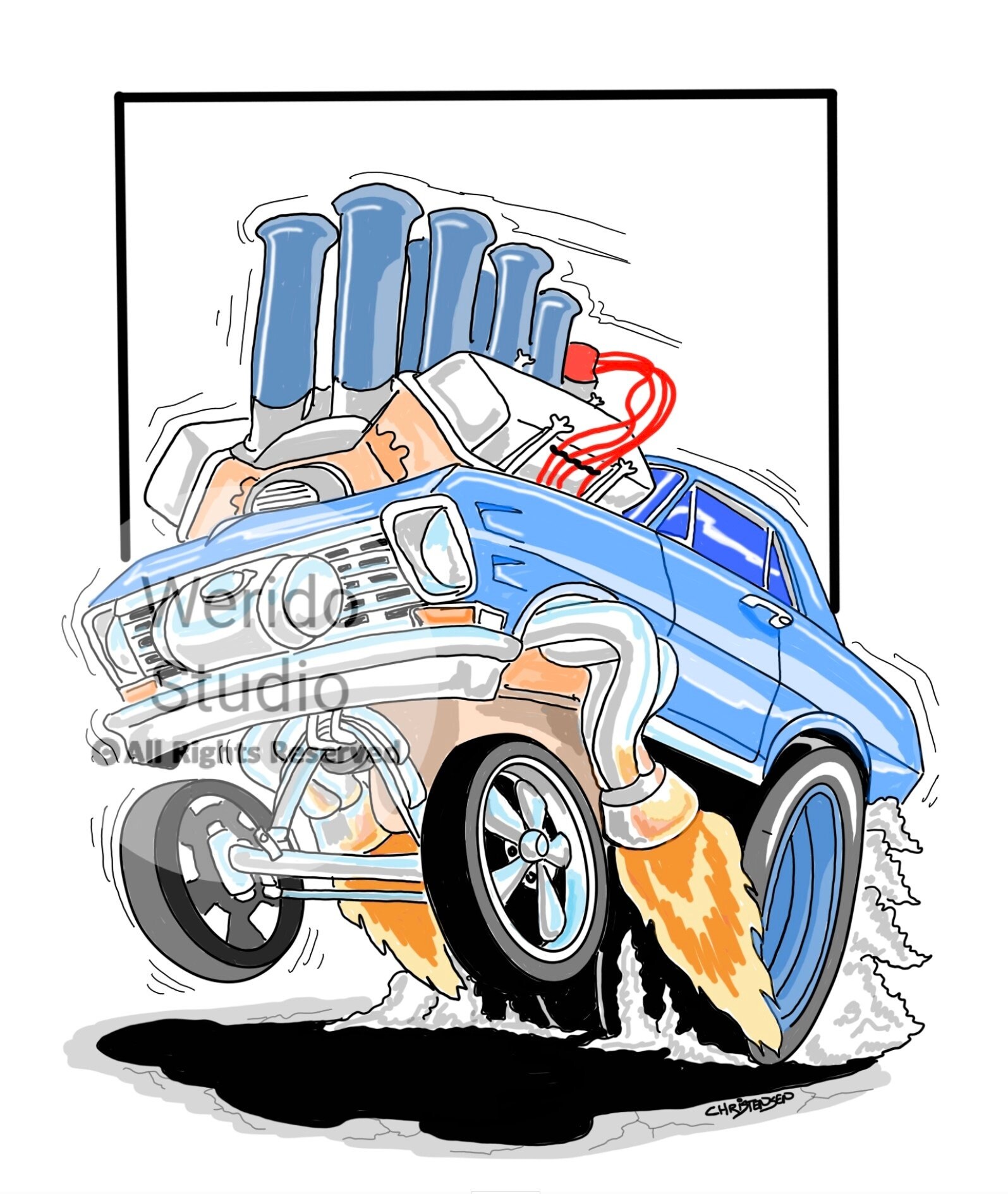 196265 Chevy Nova /chevy Ii,gasser,automotive Art,vintage,car Art,hot Rod Print Etsy