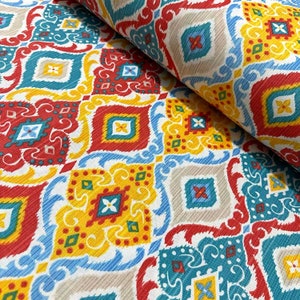 Vintage Ikat Upholstery Fabric By The Yard, Ikat Boho Decor Fabric, Fabric for chair,sofa, bench, curtain, cushion, home textile fabric,