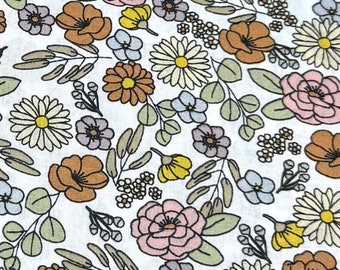 Flowers %100 Cotton Fabric By Yard, Floral Fabric for Bed Sheet, Duvet Cover, Pillow,  DIY Projects, Quilting Fabric,Fabric for DIY Projects