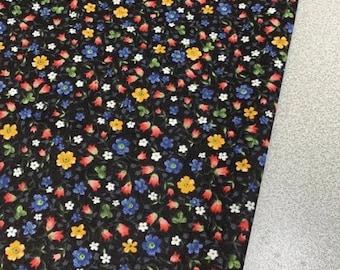 Small Flowers %100 Cotton Fabric By Yard, Vintage  Floral Quilting, Patchwork Fabric