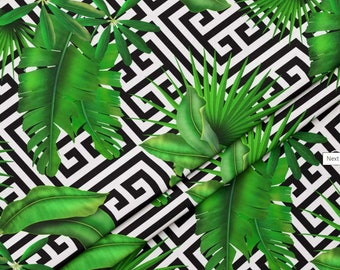 Tela de tapicería con estampado de palmeras tropicales, tela decorativa exótica para sillas, sofás, cojines y manteles, tela botánica para interiores y exteriores.