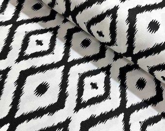 Ikat Upholstery Fabric By Yard, Geometric Canvas Fabric, Aztec Upholstery, Indoor Outdoor Fabric, Soil and Water Repellent