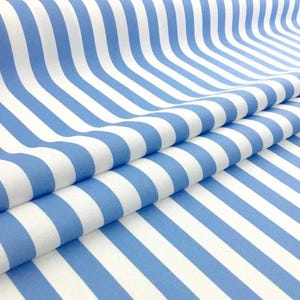 Blauw en wit dunne gestreepte bekledingsstof op maat gesneden, moderne decorstof voor stoel, bank, meubelstof, draperie, sierkussen,