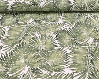 Tropical Palm Leaf Fabric: Water Repellent Cotton Canvas, Upholstery & Outdoor