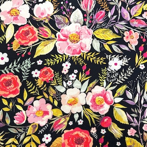 Vintage Colorful Roses Printed Upholstery Fabric by yard, Fabric for sofa, drapery, tablecloth,  cushions, chair, home textile fabric,