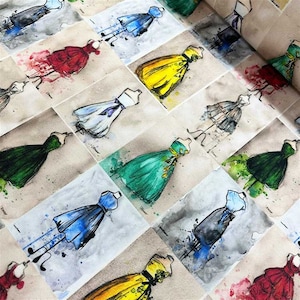 Fashion Dress  Printed Upholstery Fabric by yard, Pop Art Fabric for  bag, drapery, cushion, chair,sofa, home textile fabric,