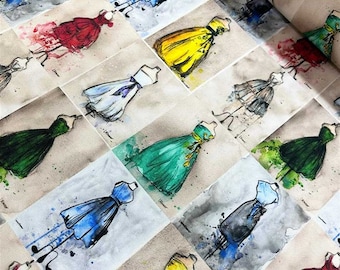 Tela estampada para tapicería de vestidos de moda, cortada a medida, tela estilo Pop Art.