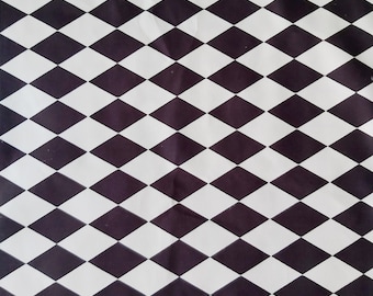 Tela estampada geométrica en blanco y negro con diamantes cortada a medida, tela moderna a cuadros con diamantes para silla, tela para tapicería de sofá,