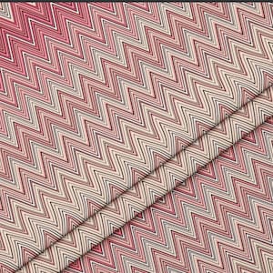 Pink Zigzag Fabric: Retro Chevron Print, Upholstery Sewing Material