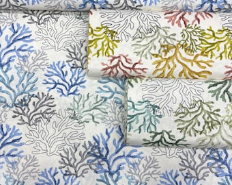 Tela de tapicería de lona de algodón color coral náutico, repelente al agua, textil para el hogar de uso marino, cortada a medida.