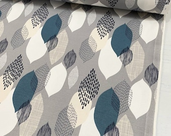 Moderne bladeren bekledingsstof op maat gesneden, boho-stof, botanische stof, stof voor tas, stoel, bank, bank, gordijn, blauw, oranje, groen