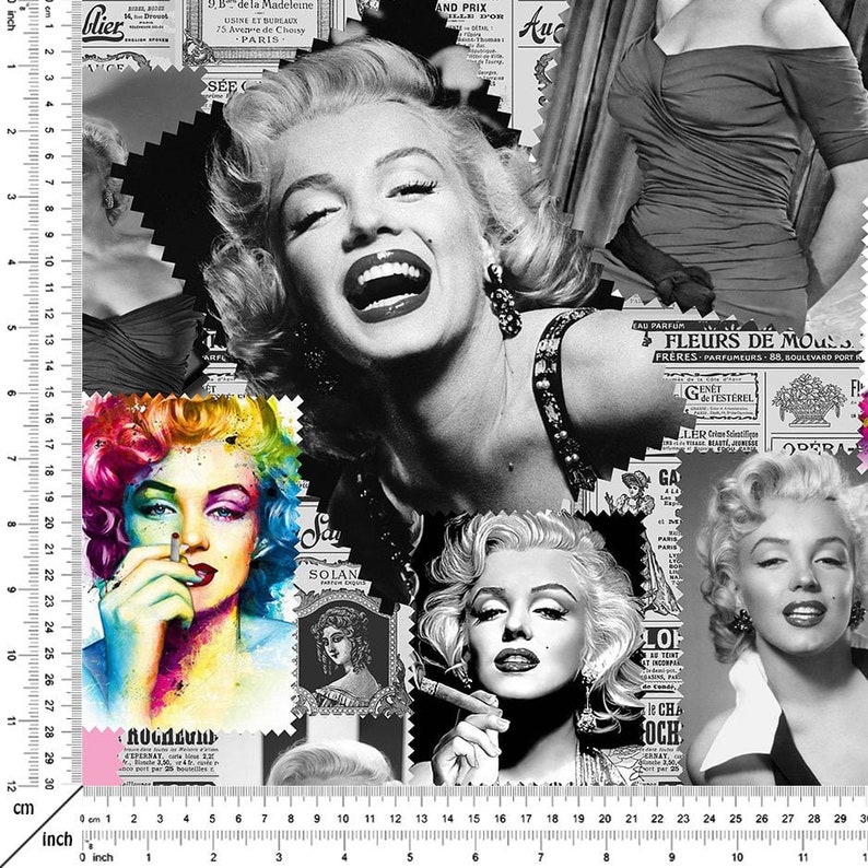 Marilyn Monroe Printed Fabric by the Yard Fashion Fabric Etsy