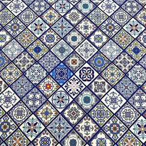 Ceramic Tile Printed Fabric by the yard, Fabric for bag, tablecloth, chairs, sofas, curtains, cushions, upholstery, home textile fabric
