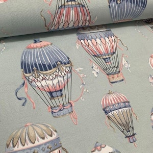 Balloon Cotton Upholstery Fabric By Yard, Nursery Room Decor , Fabric for sofa, cushion, chair, bench, curtain, fabric for bags