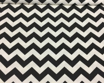 Zigzag Modern Upholstery Fabric By Yard, Black and White Chevron Fabric for chair, sofa, bench, curtain, cushion, home textile fabric