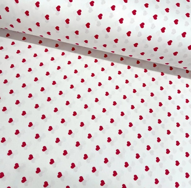 Small Hearts %100 Cotton Fabric By Yard, Fabric for Bed Sheet, Duvet Cover, Pillow,  DIY Projects, Quilting Fabric, Fabric for DIY Projects