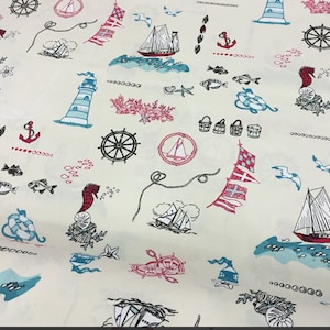 Lighthouse  Fabric By Yard,  Marine Upholstery Fabric for bags, cushion, tablecloth home furniture fabric, water repellent, outdoor fabric