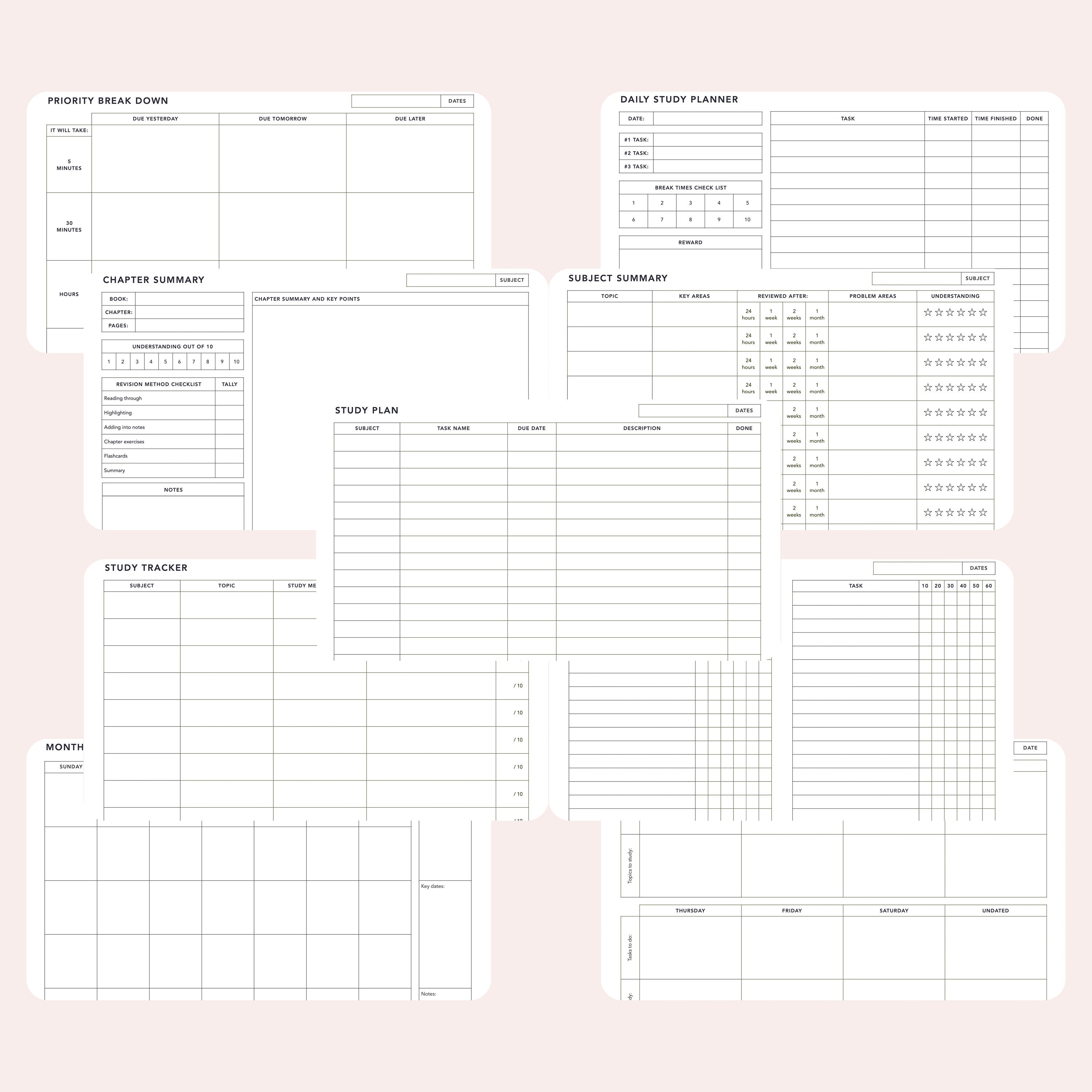 Student Planner Printable | Study Planner | Study Organizer | College ...
