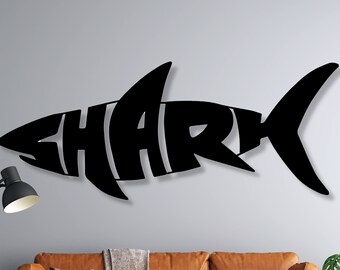 Metal Wall Art - Shark, Metal Wall Decor, Gift For Shark Lovers