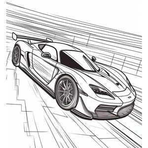 Sports Cars Coloring Pages For Kids, Digital Coloring Pages, Great Gift For Kids, Gift For Sports Cars Lovers, Coloring Book image 4