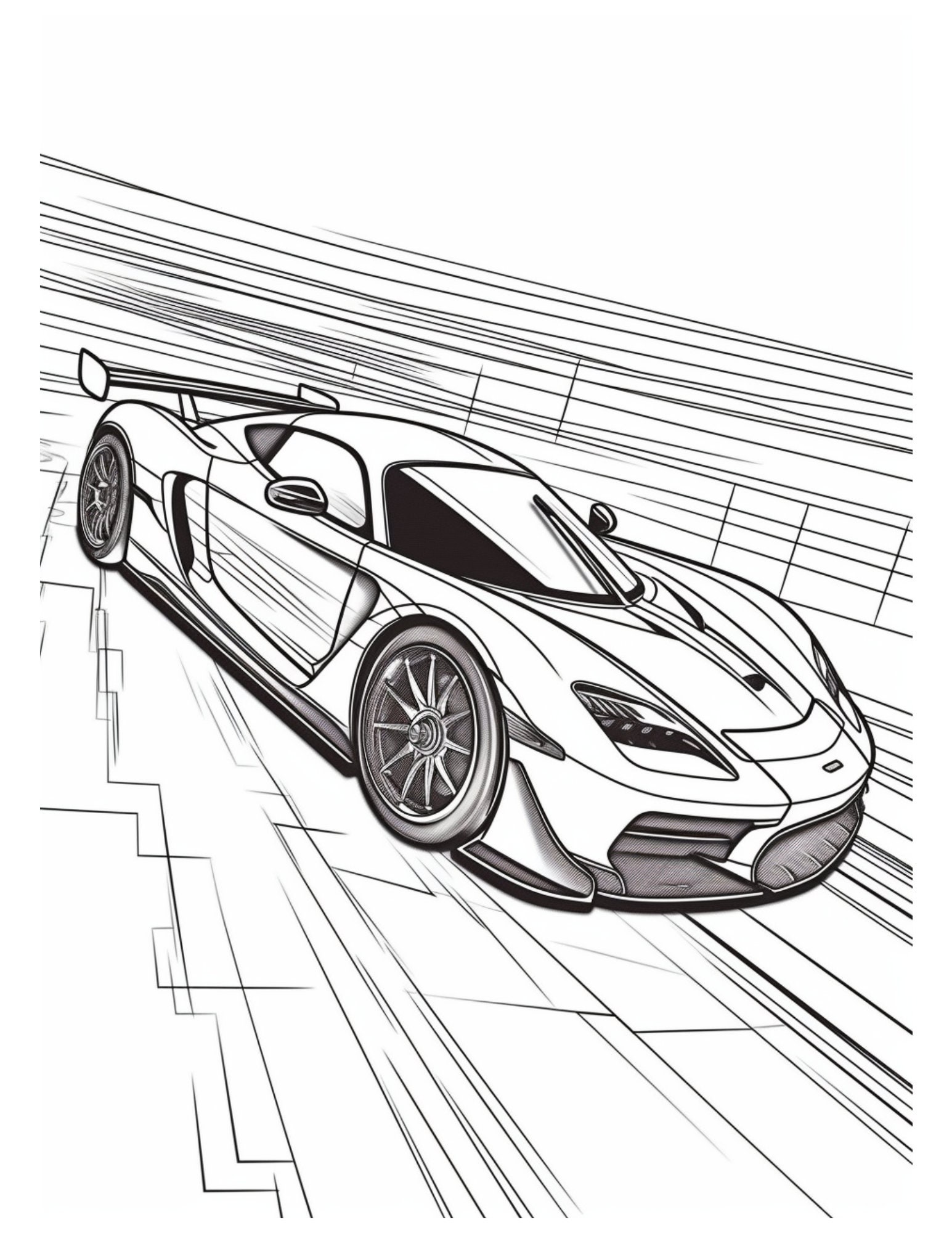 Sports Cars Coloring Pages for Kids, Digital Coloring Pages, Great Gift