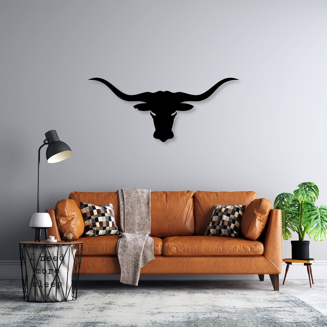 Metal Wall Art Bull Head, Metal Wall Art, Gift for Farm Animal Lovers