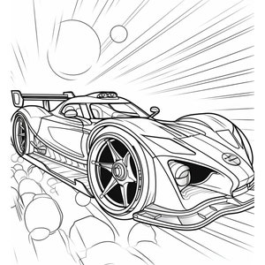 Sports Cars Coloring Pages For Kids, Digital Coloring Pages, Great Gift For Kids, Gift For Sports Cars Lovers, Coloring Book image 2