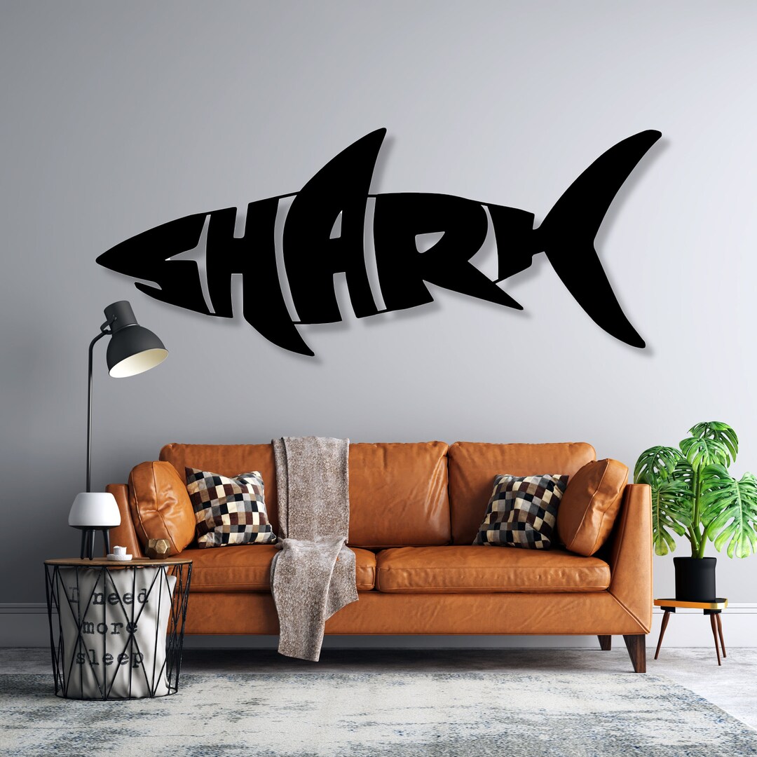 Metal Wall Art Shark Etsy