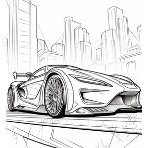 Sports Cars Coloring Pages For Kids, Digital Coloring Pages, Great Gift For Kids, Gift For Sports Cars Lovers, Coloring Book image 3