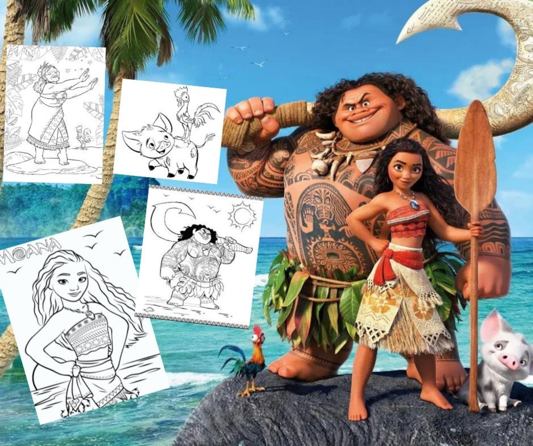 ★韓国発★ moana coloring line long ops 47 Moana Coloring Pages (Free PDFs) - Smooth Draw