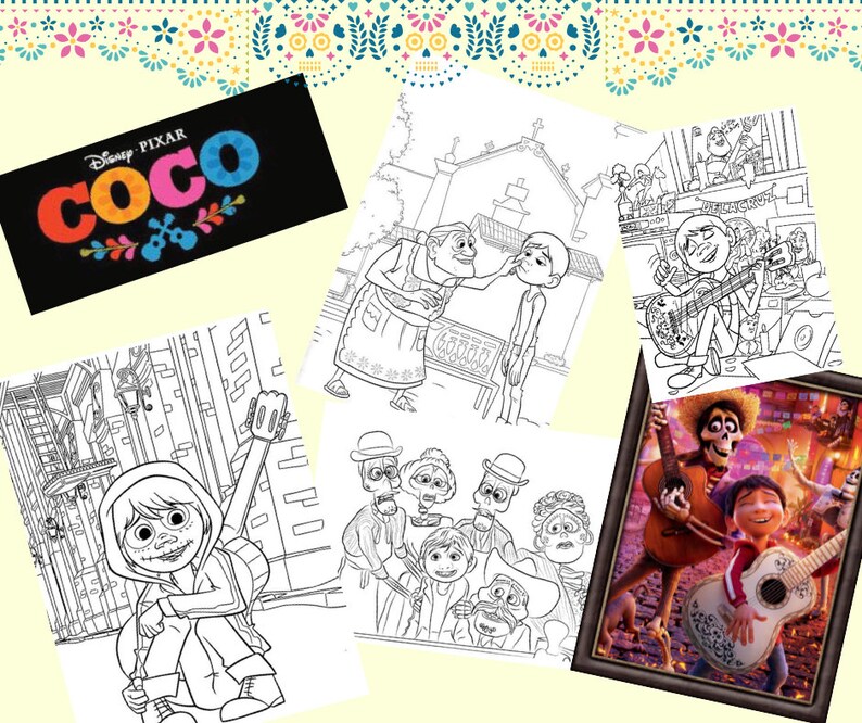 COCO Printable Coloring Pages - Etsy