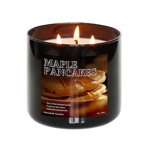 Maple Pancakes Geurkaars met 3 lonten | Sterke wasmix | Gastronomische warme ontbijtgeur