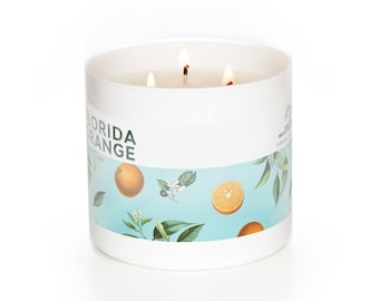 Florida Orange 3-Wick 15oz sojageurkaars | Citrus Sinaasappelcitroen | Aromatisch | Florida Sunshine State Gifts Florida Candle