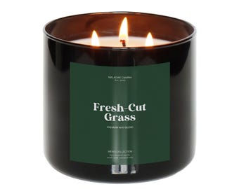 Fresh-Cut Grass | 3-Wick Scented Candle | Men's Collection | Premium Wax Blend