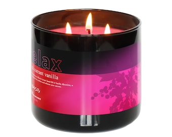 Relax - Black Currant Vanilla  | 3-Wick Candle | Wax Melts | Mini Candle | Room/Body Spray