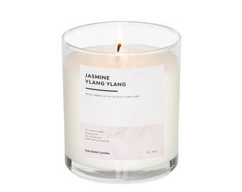 Vela de jazmín ylang ylang de una mecha, pastillas de cera de jazmín ylang ylang para calentador de cera, cera de jazmín floral suave, cera de soja natural.