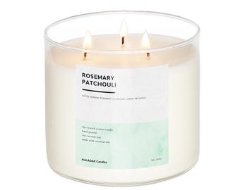 Rosemary Patchouli | 3-Wick Scented Candle | | Wax Melts | Wax For Wax Warmer | Rosemary Candle | Patchouli Wax Melts
